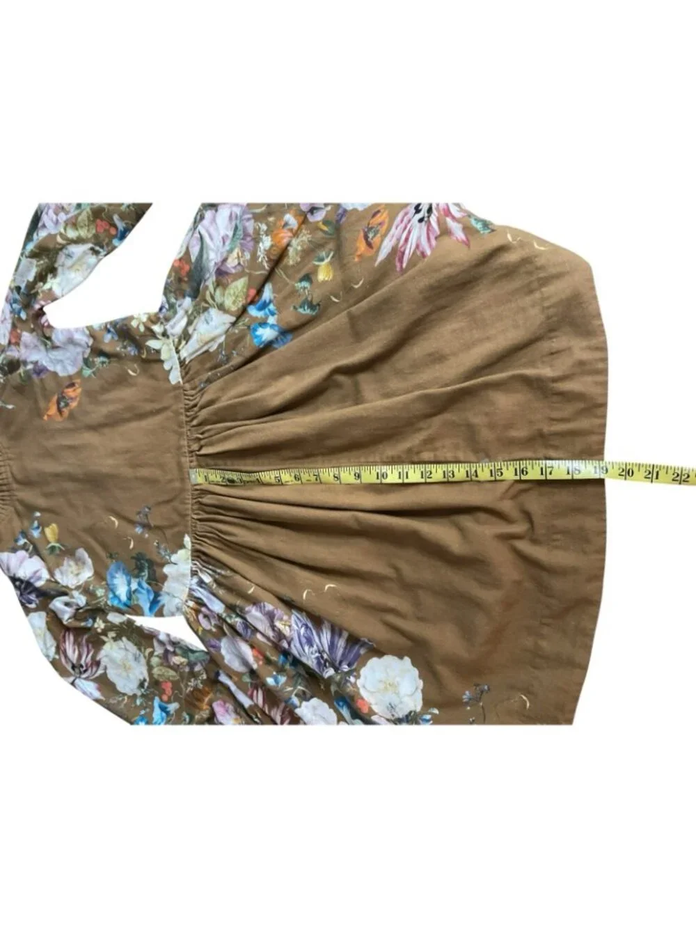 Molo Girls Cordelle Dark Mustard Dress w Print of Flowers floral Ages 11-12